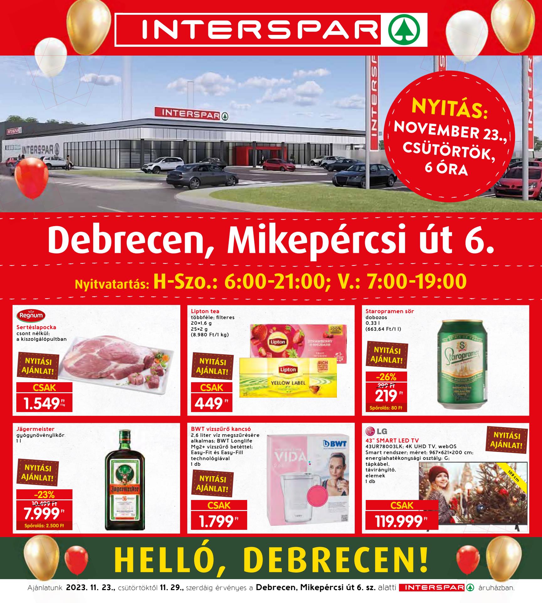 interspar-debreceni-nyitas akciós újság 1 oldal