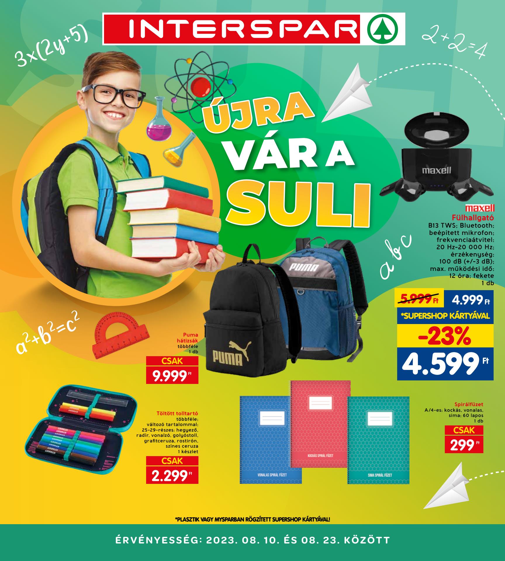 interspar-iskolakezdes akciós újság 1 oldal