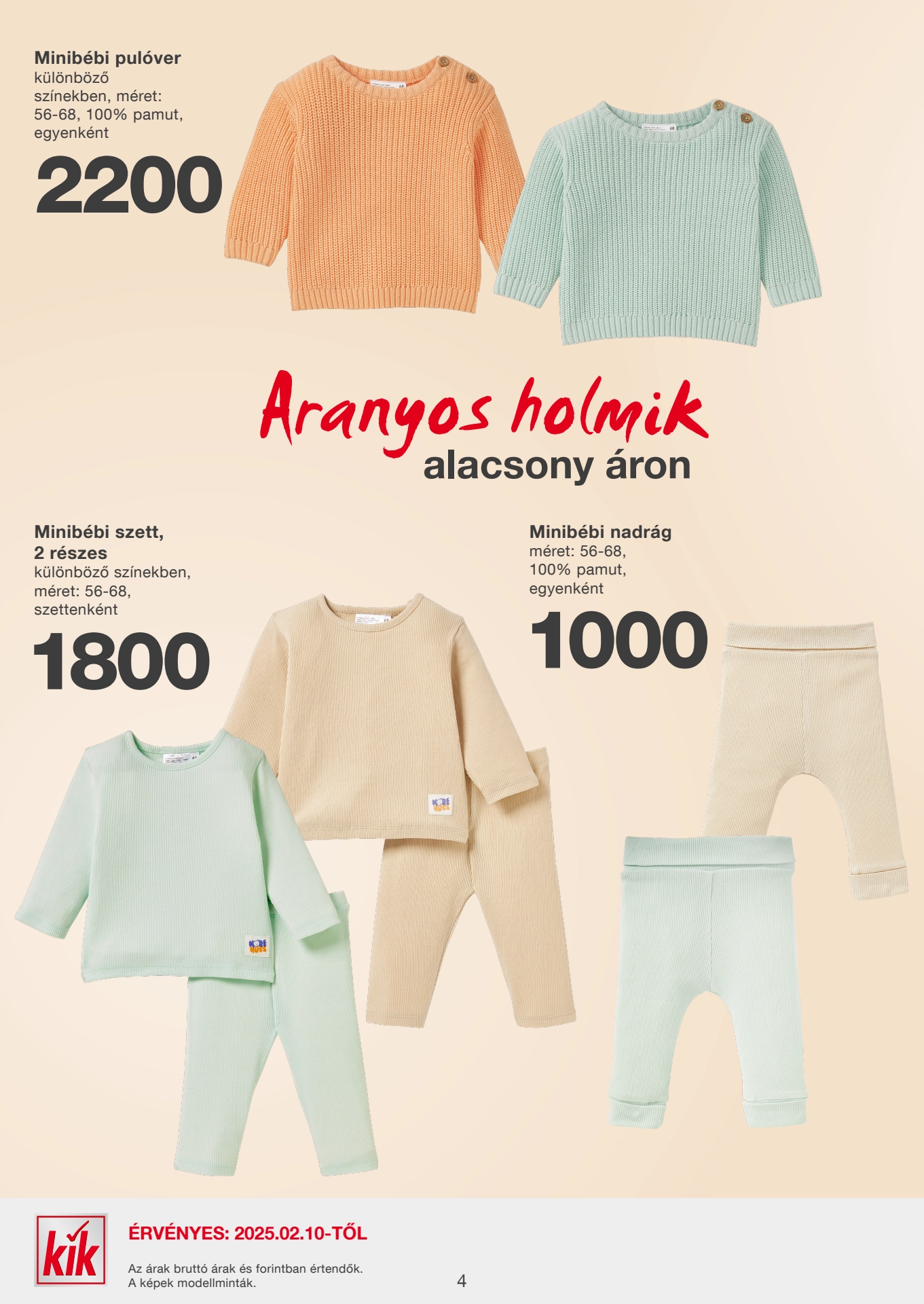 kik-textil akciós újság 4 oldal