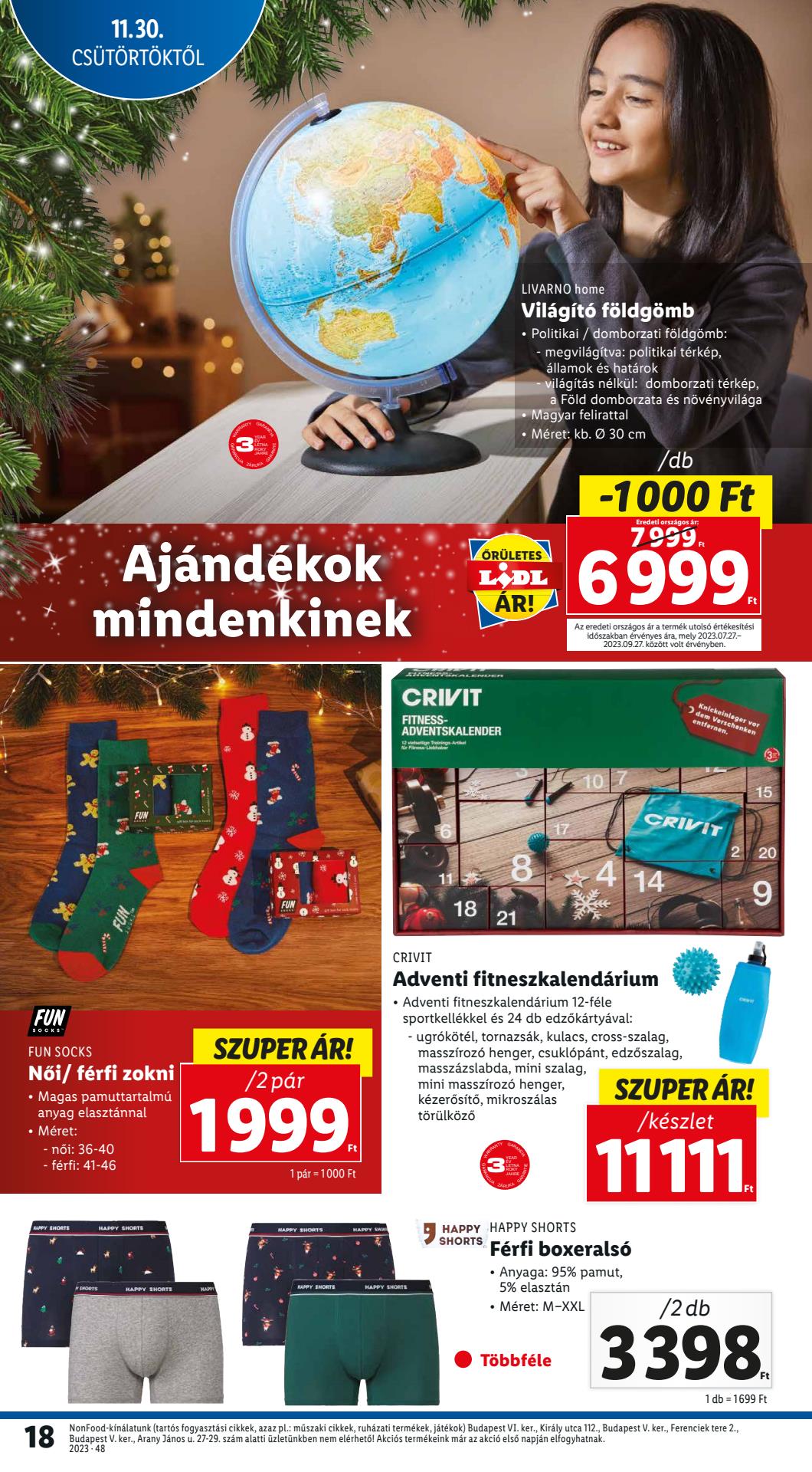 lidl-ajandekkatalogus akciós újság 18 oldal