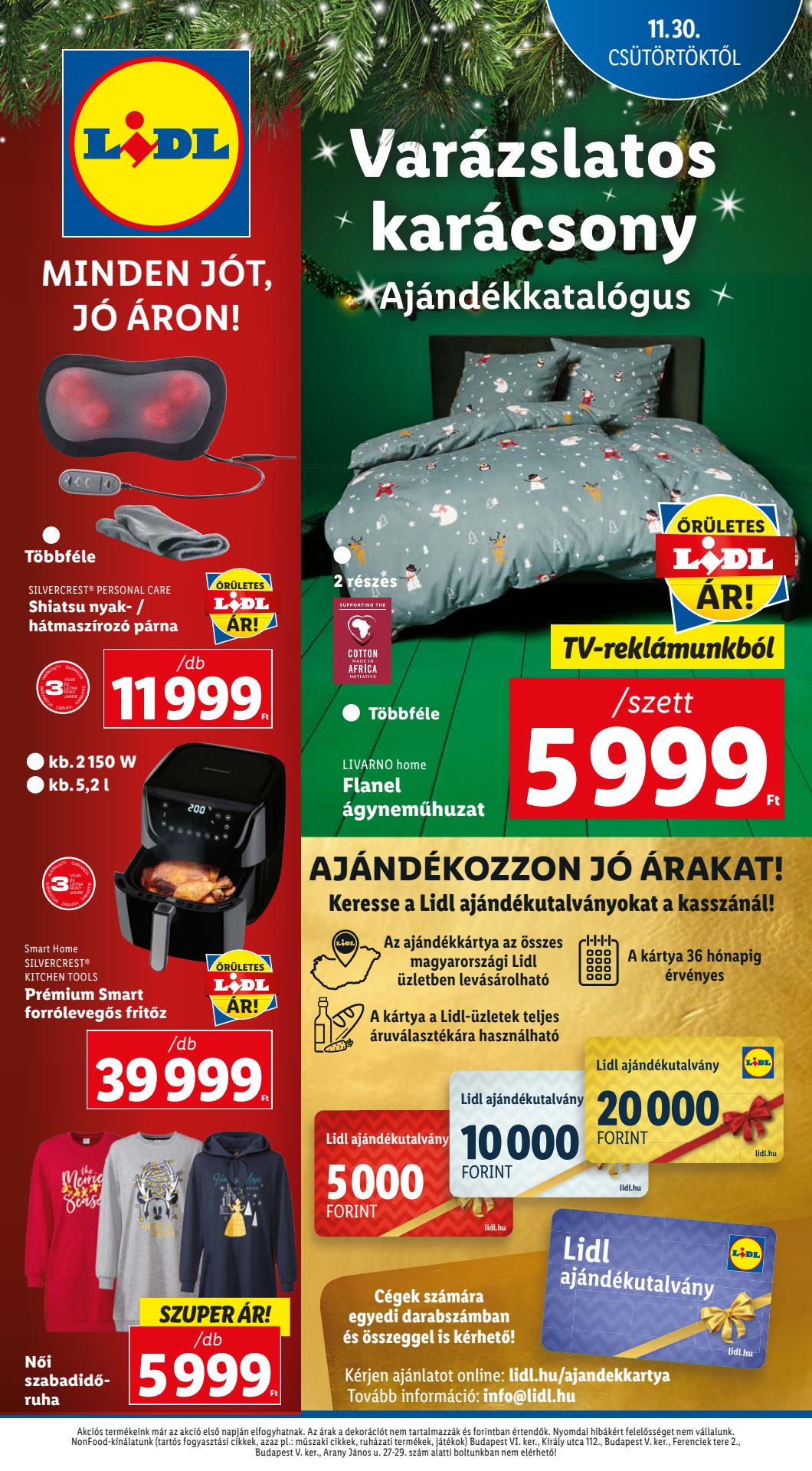 lidl-ajandekkatalogus akciós újság 20 oldal