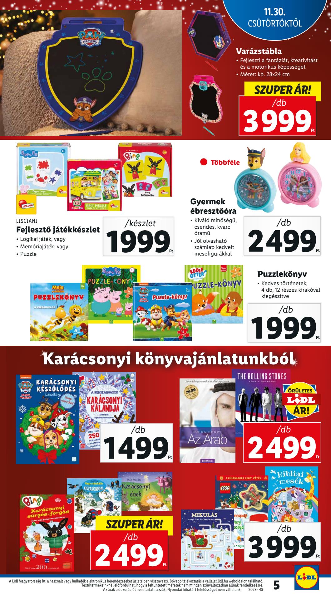 lidl-ajandekkatalogus akciós újság 5 oldal