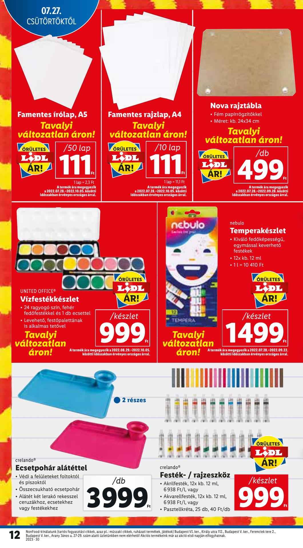 lidl-iskolakatalogus akciós újság 12 oldal