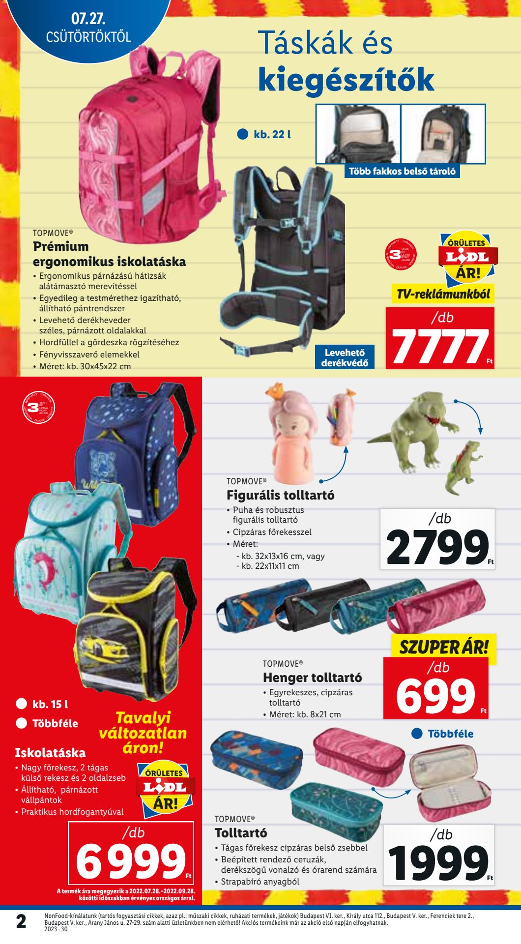 lidl-iskolakatalogus akciós újság 2 oldal