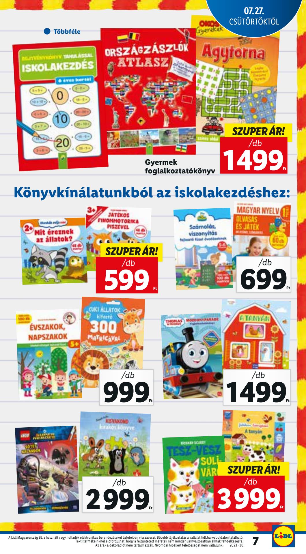 lidl-iskolakatalogus akciós újság 7 oldal