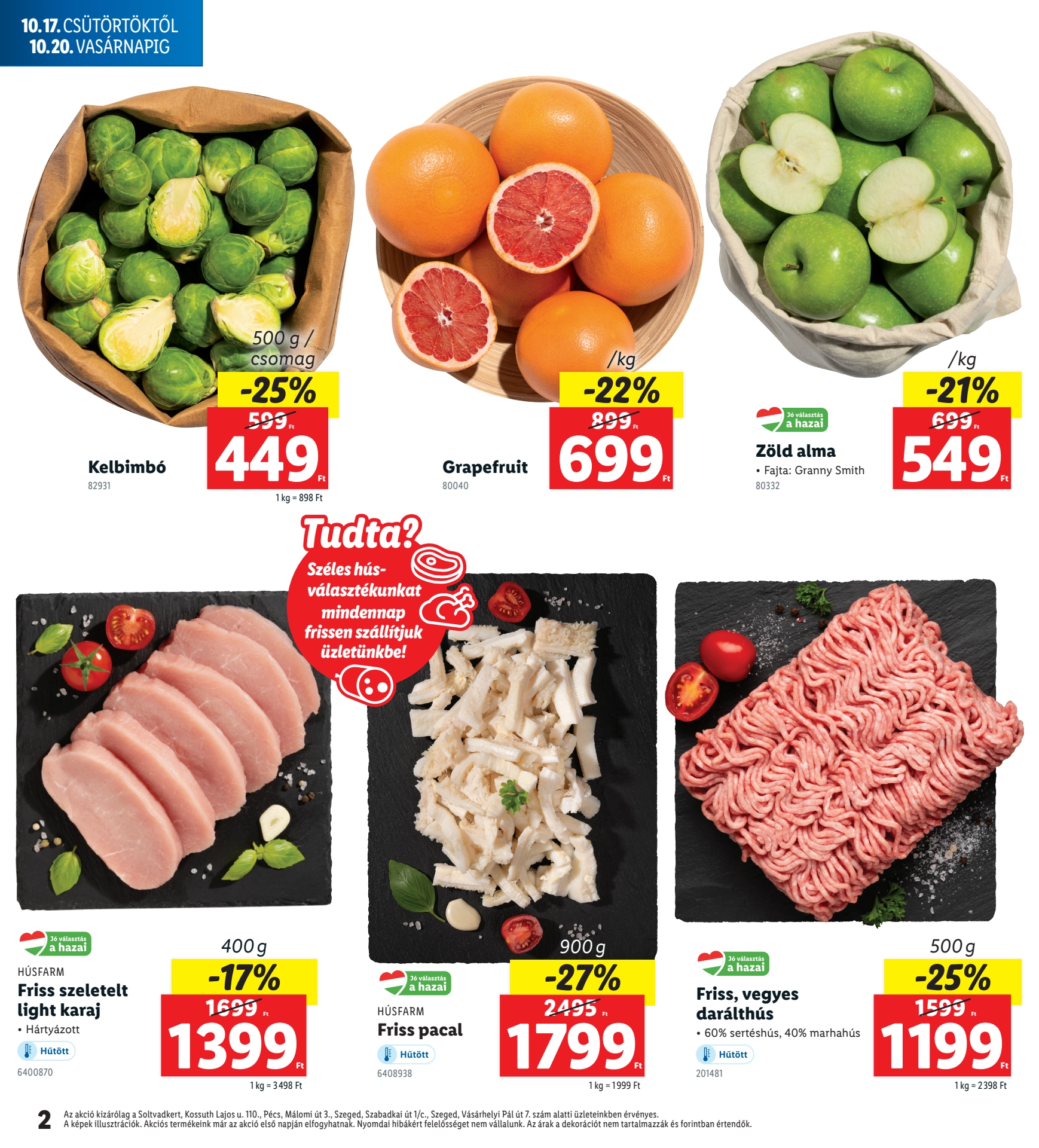 lidl-regionalis akciós újság 2 oldal