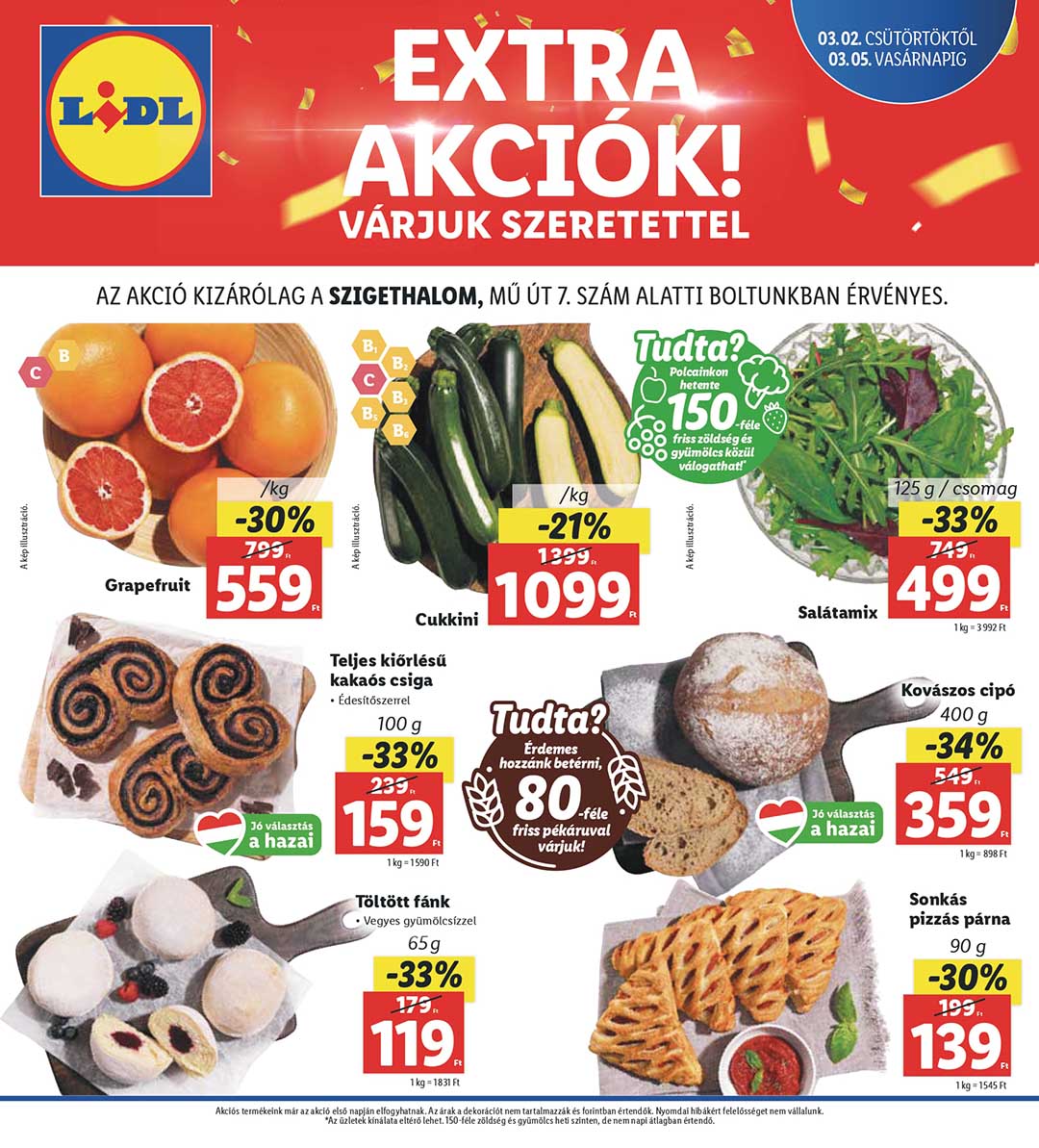 lidl-szigethalom akciós újság 1 oldal