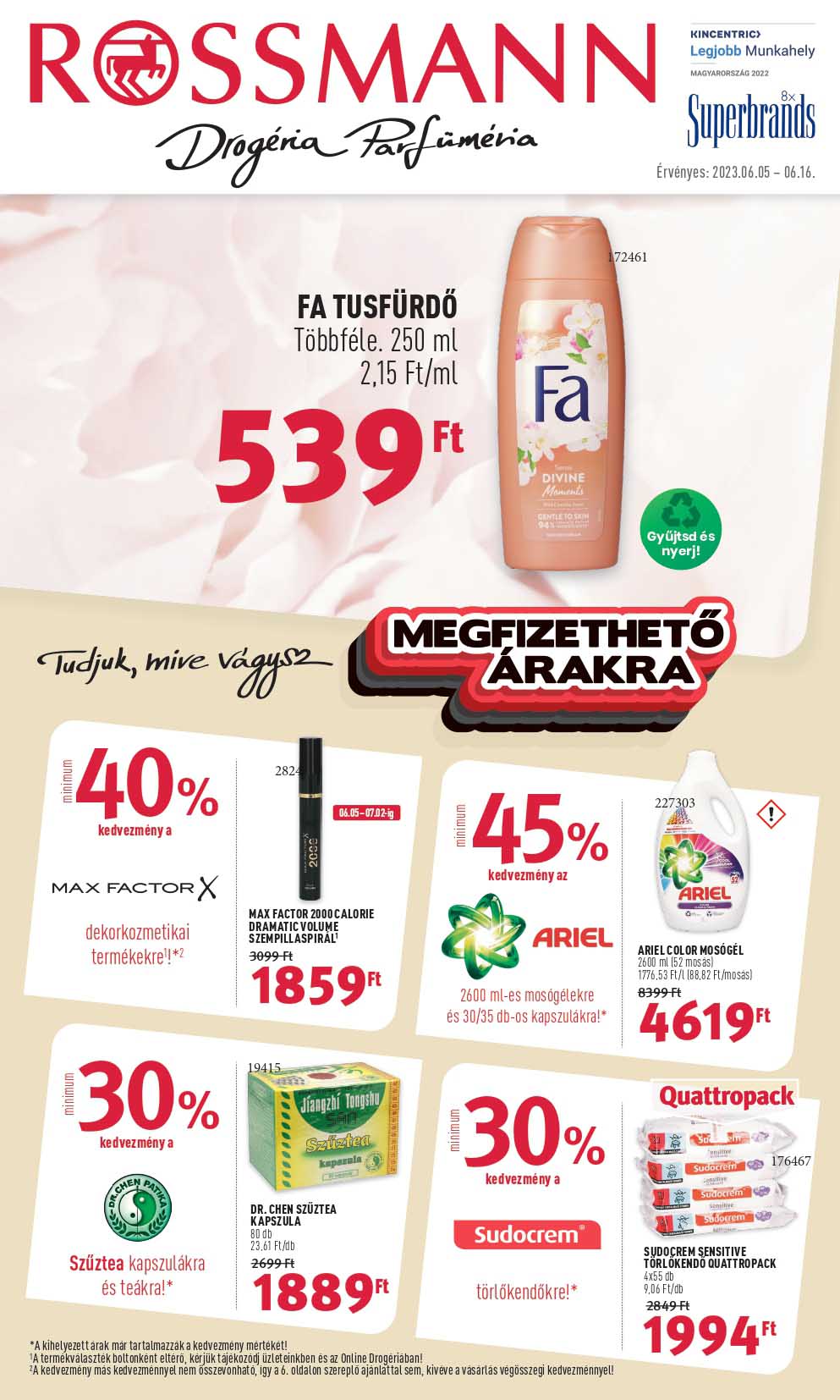 rossmann-2 akciós újság 1 oldal