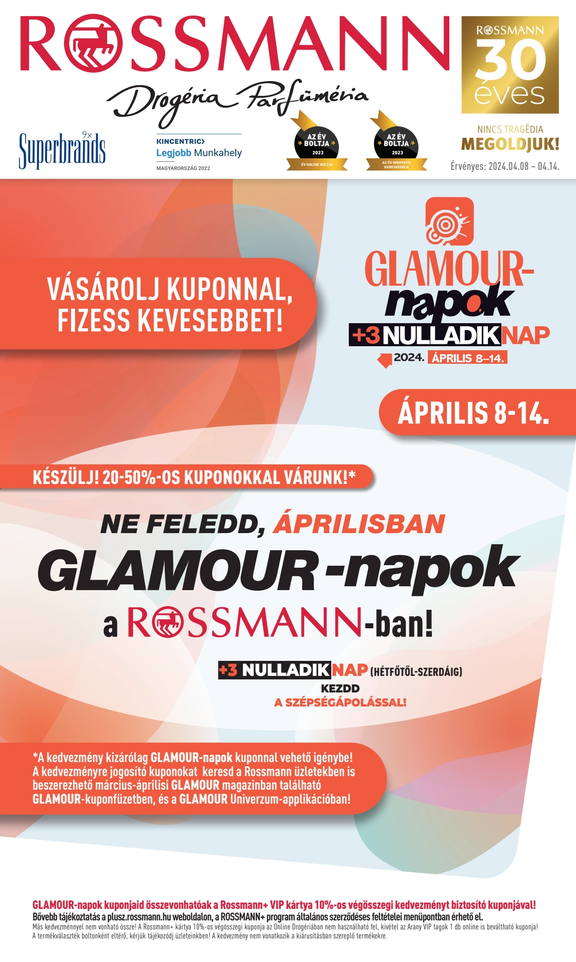 rossmann-glamour-napok akciós újság 1 oldal