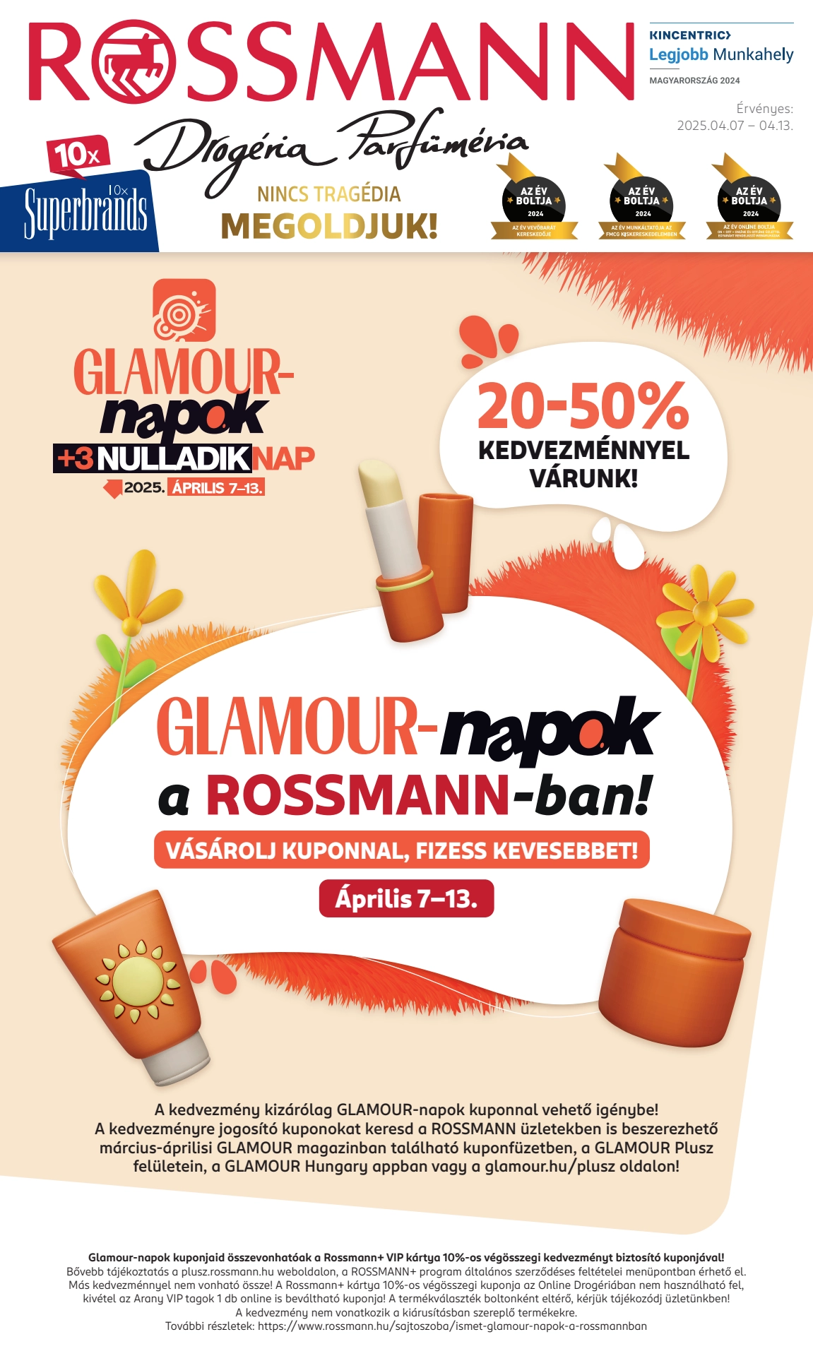 rossmann-glamour-napok akciós újság 1 oldal