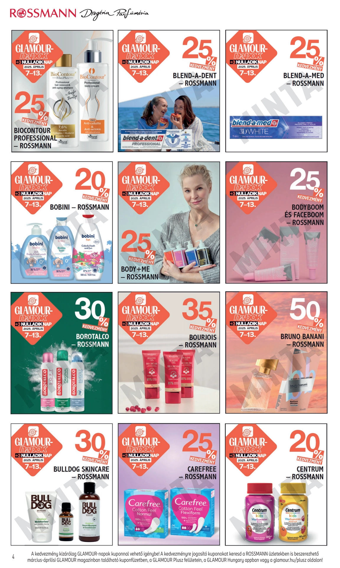 rossmann-glamour-napok akciós újság 4 oldal