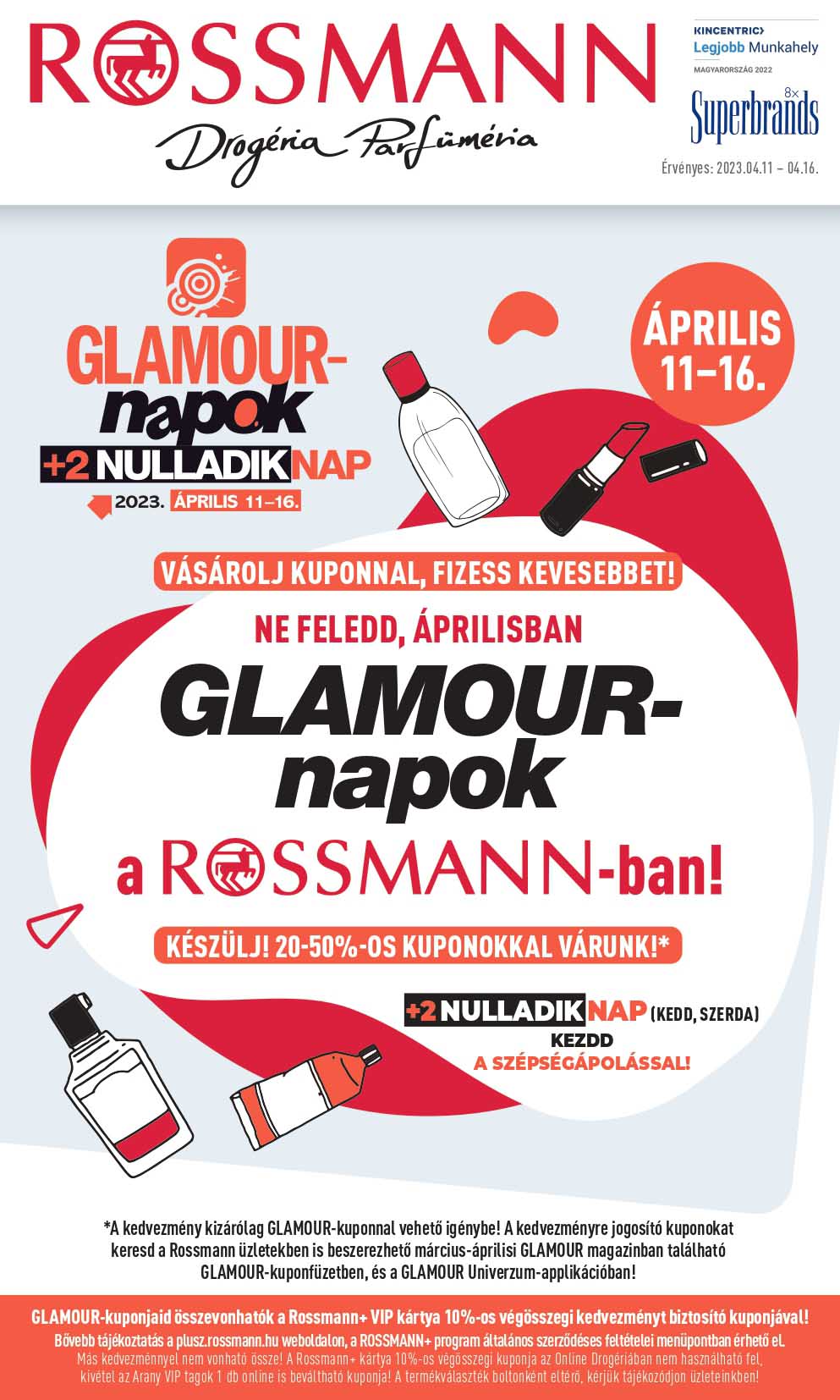 rossmann-glamour-napok-kuponfuzet akciós újság 1 oldal