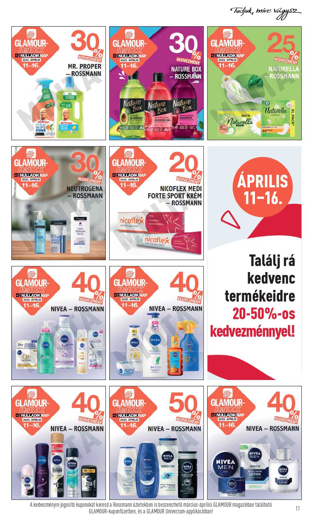 rossmann-glamour-napok-kuponfuzet akciós újság 11 oldal