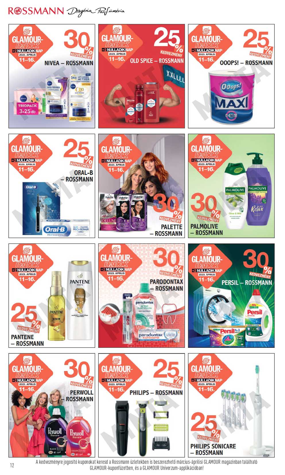 rossmann-glamour-napok-kuponfuzet akciós újság 12 oldal