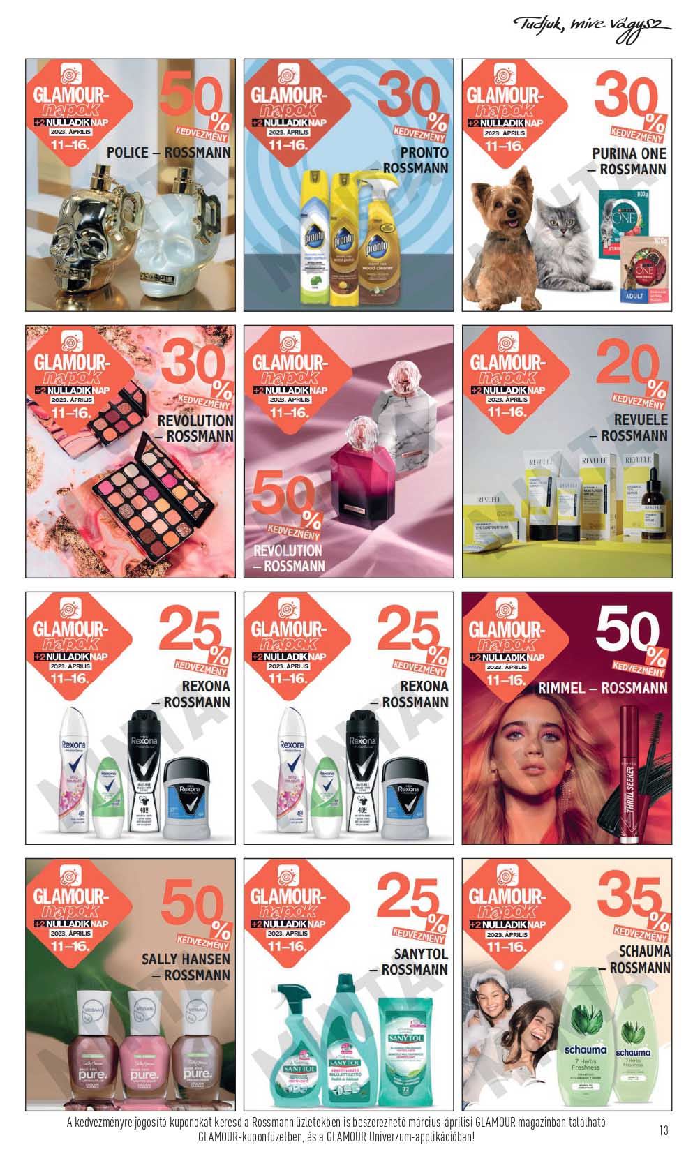 rossmann-glamour-napok-kuponfuzet akciós újság 13 oldal