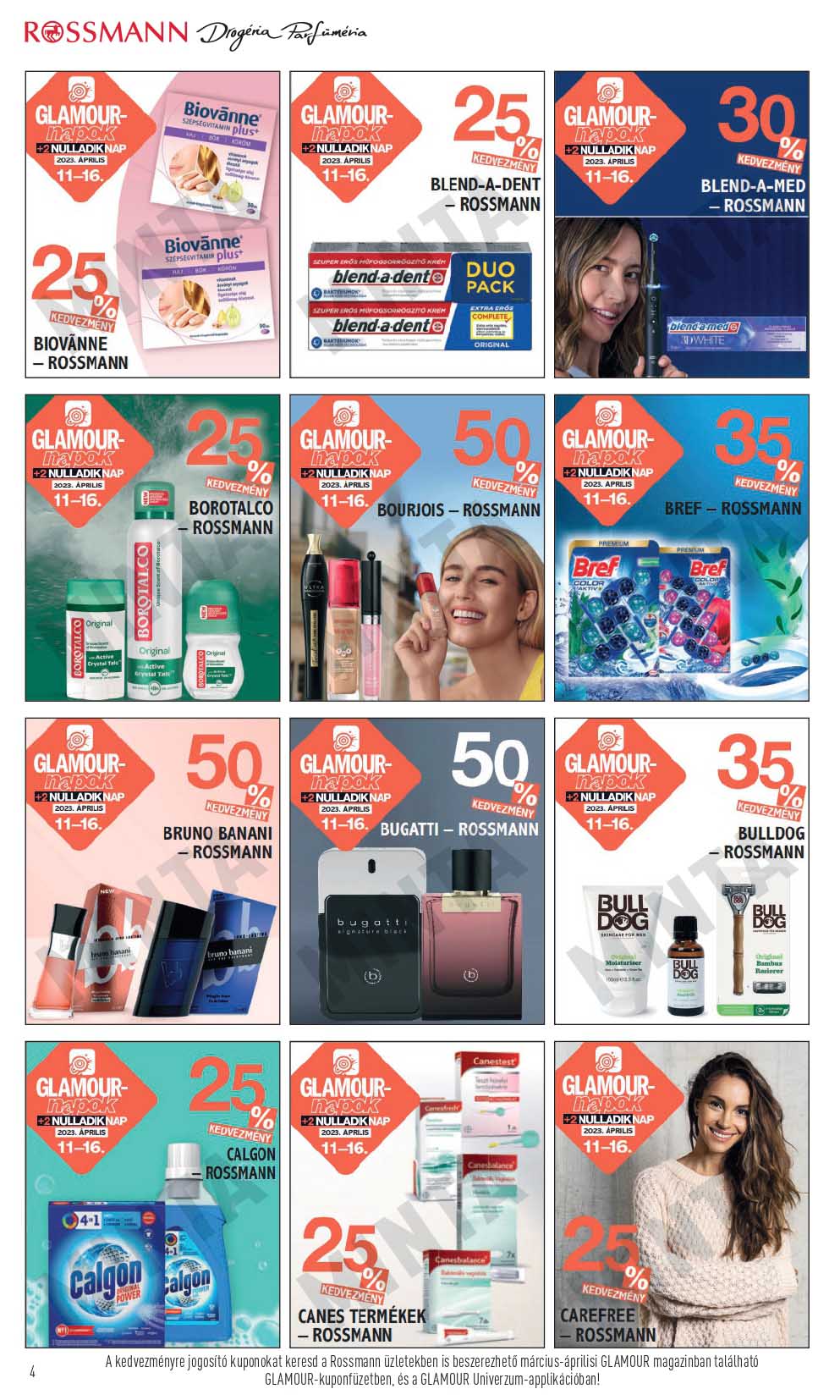 rossmann-glamour-napok-kuponfuzet akciós újság 4 oldal