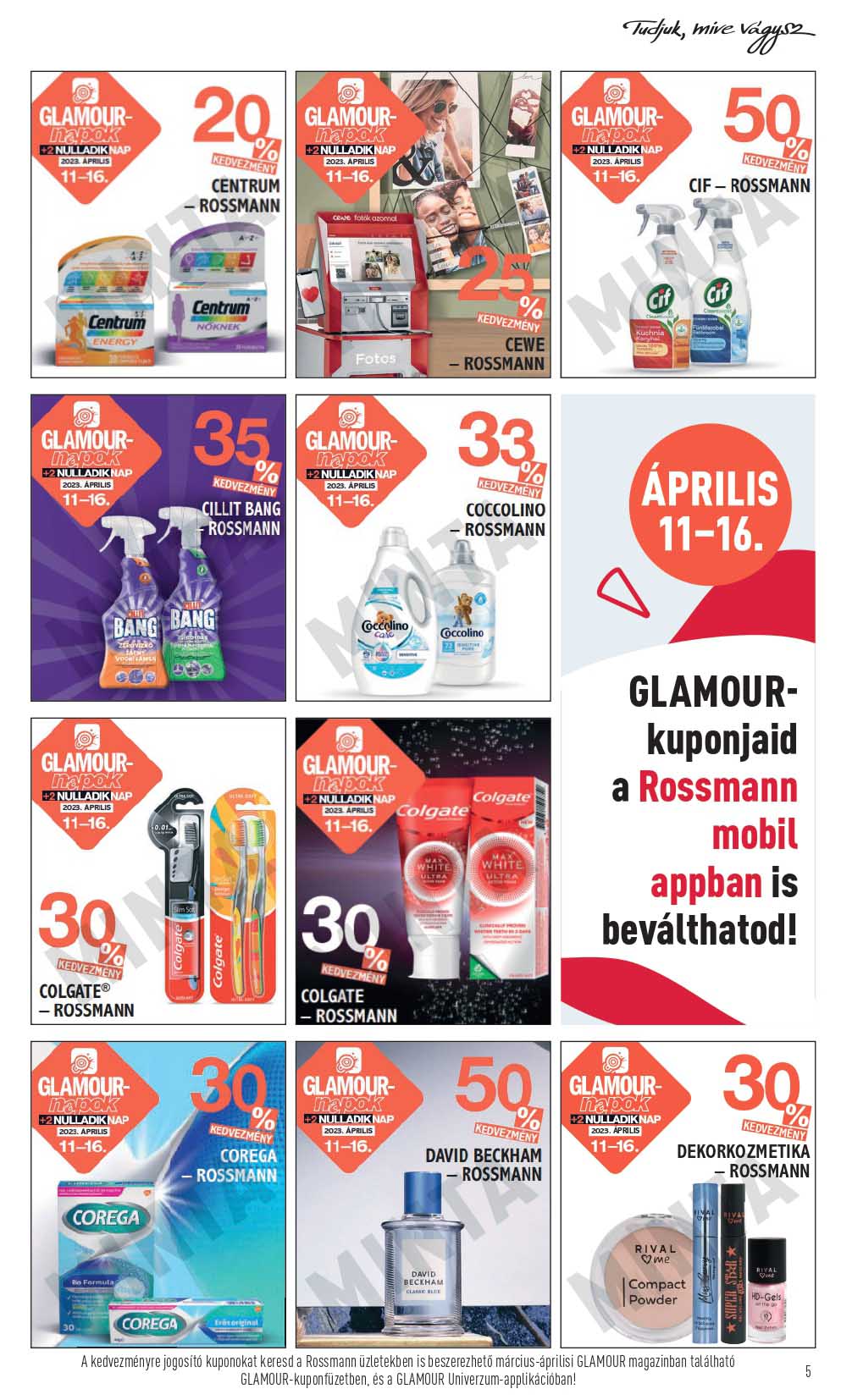 rossmann-glamour-napok-kuponfuzet akciós újság 5 oldal