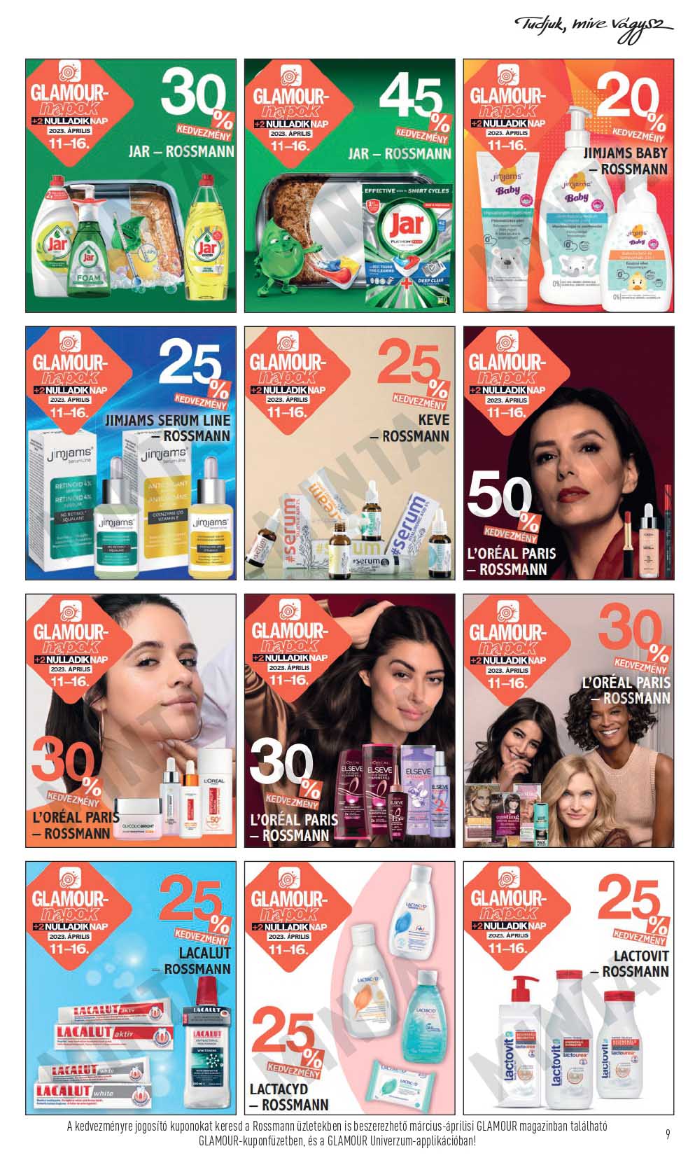 rossmann-glamour-napok-kuponfuzet akciós újság 9 oldal