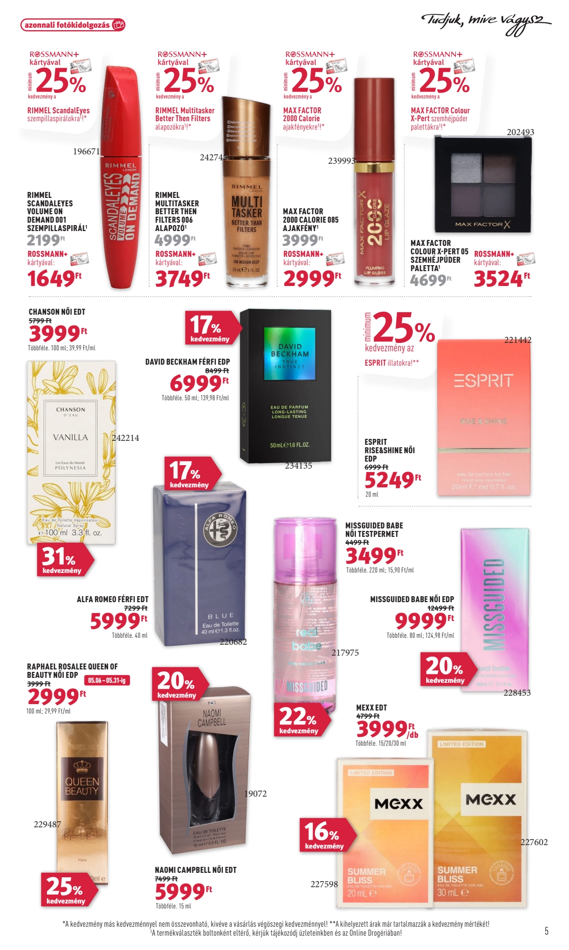 rossmann-parfumeria akciós újság 5 oldal