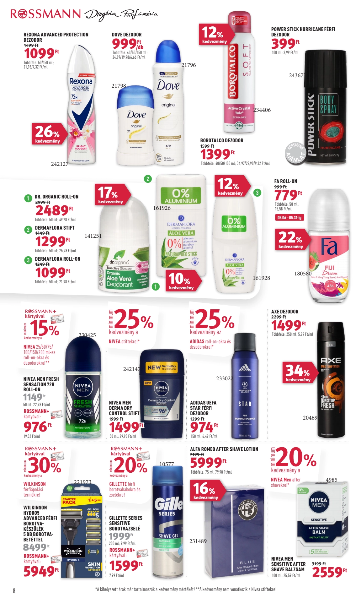 rossmann-parfumeria akciós újság 8 oldal