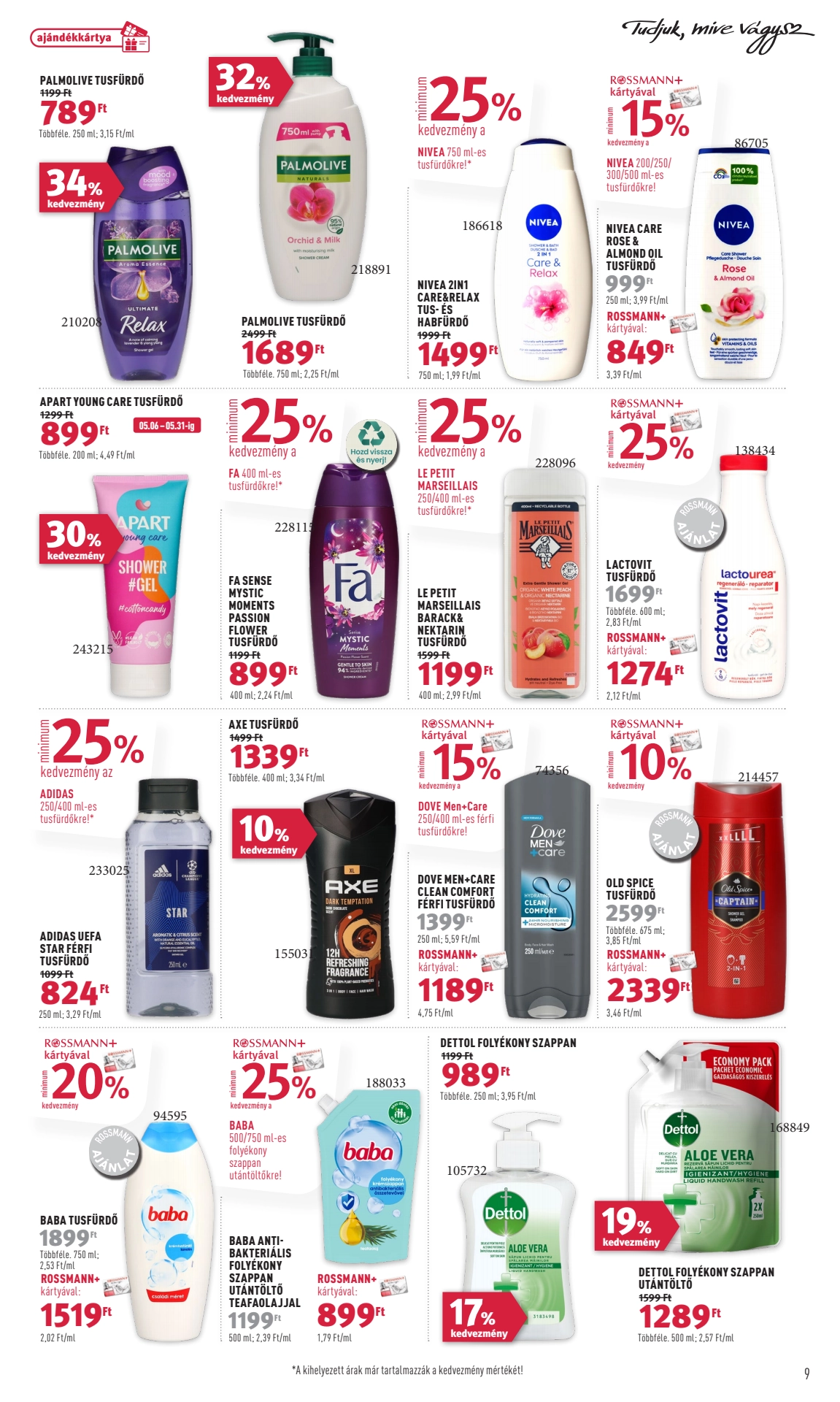 rossmann-parfumeria akciós újság 9 oldal