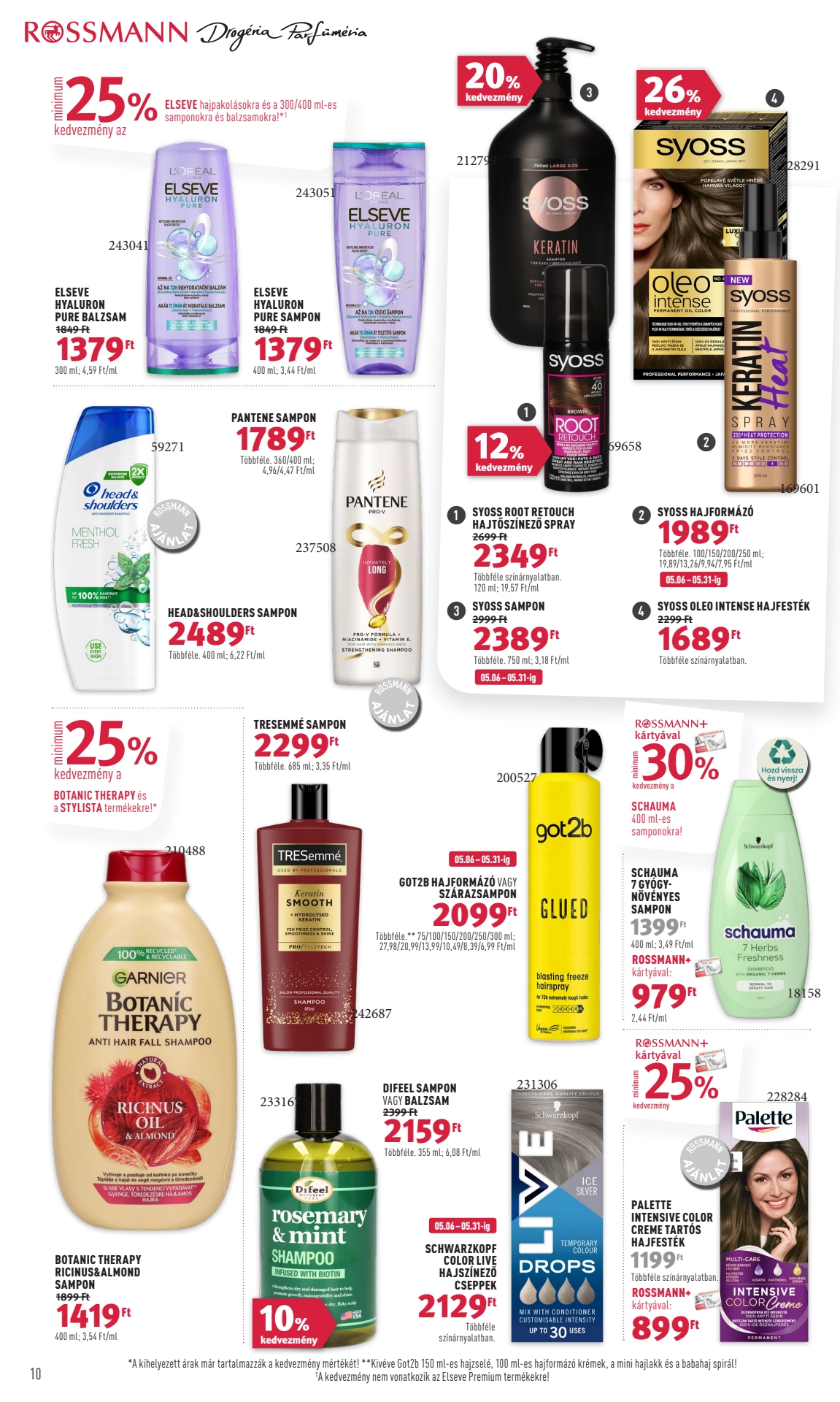 rossmann-parfumeria akciós újság 10 oldal