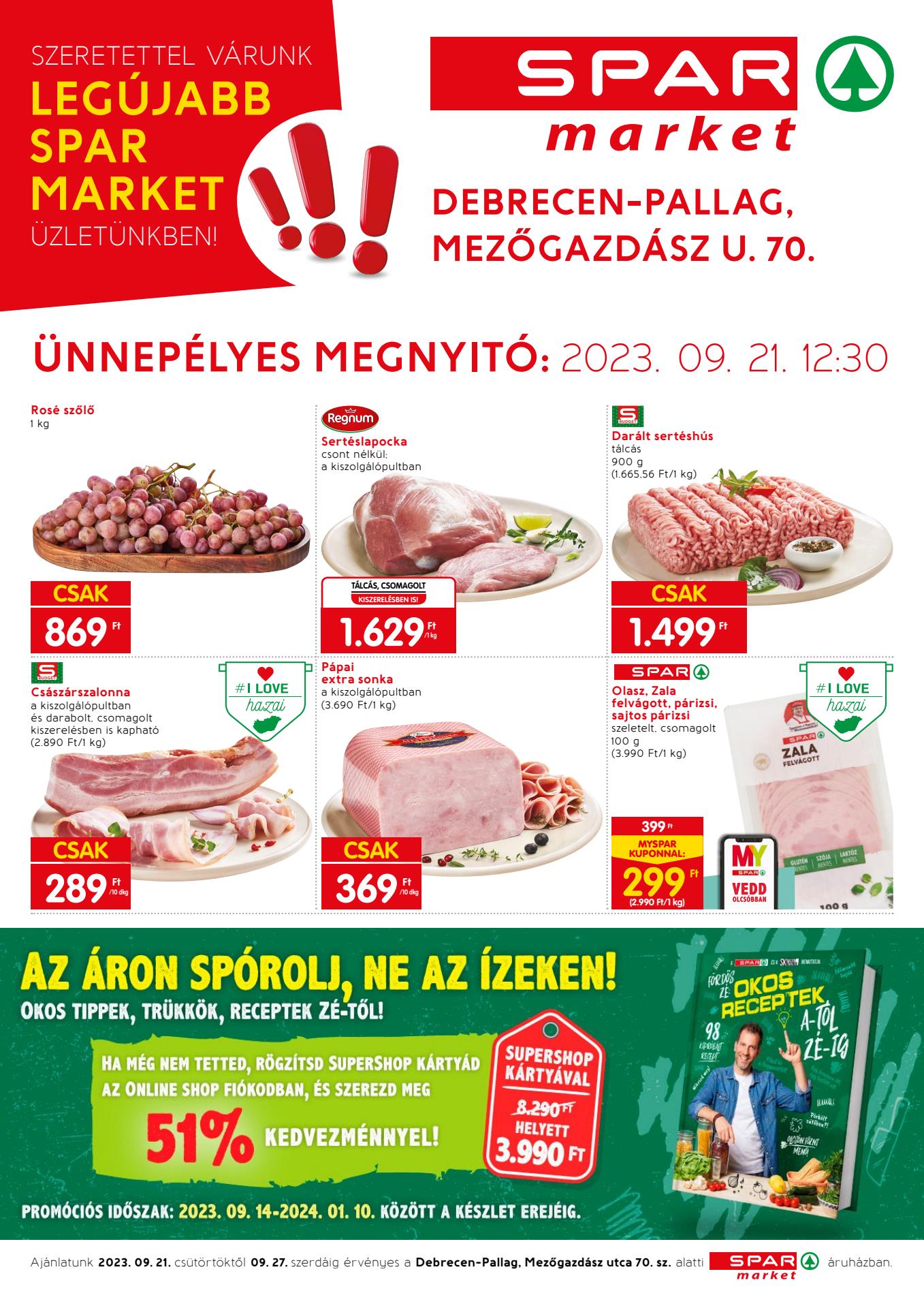 spar-debrecen akciós újság 1 oldal