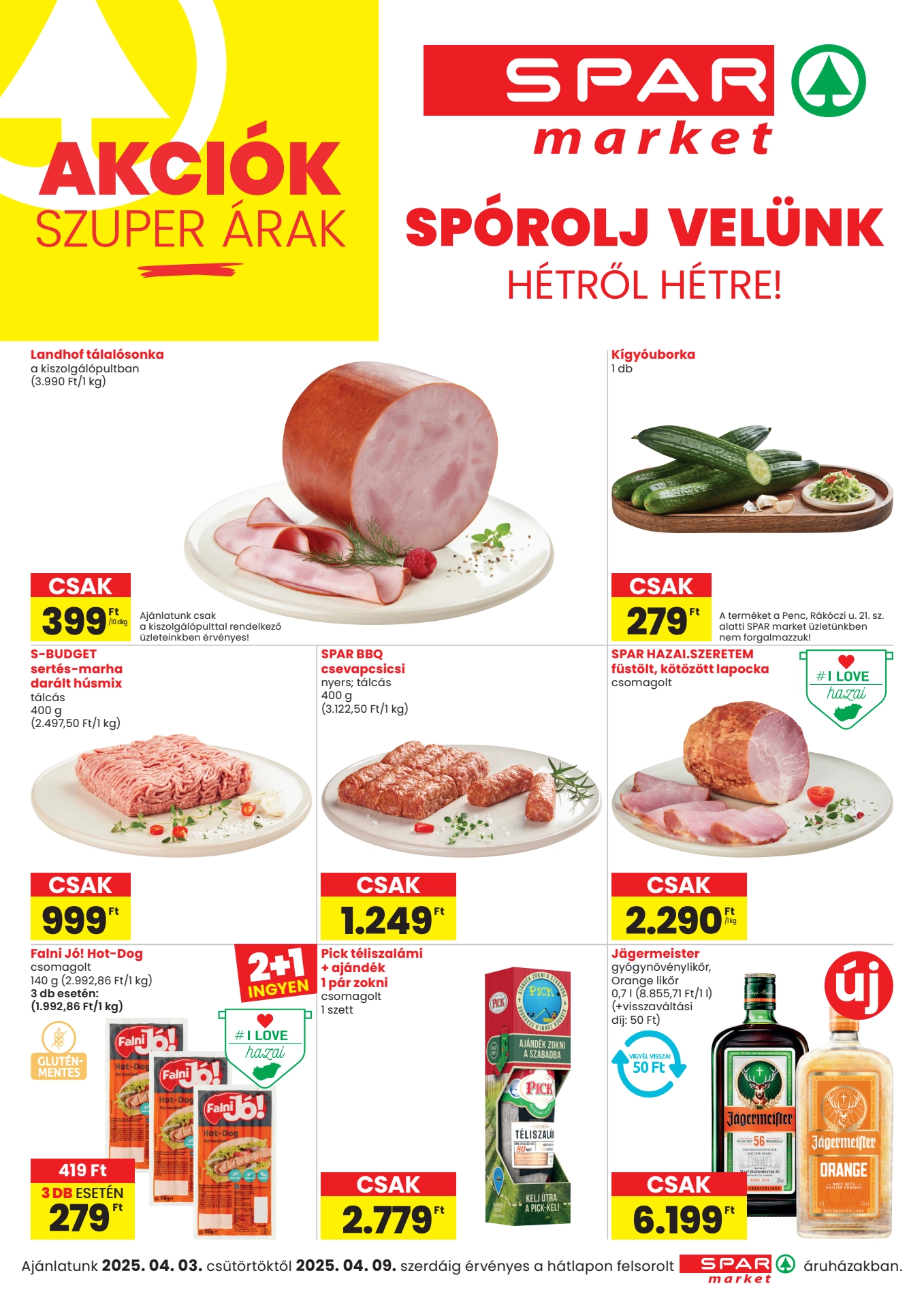 spar-market akciós újság 1 oldal