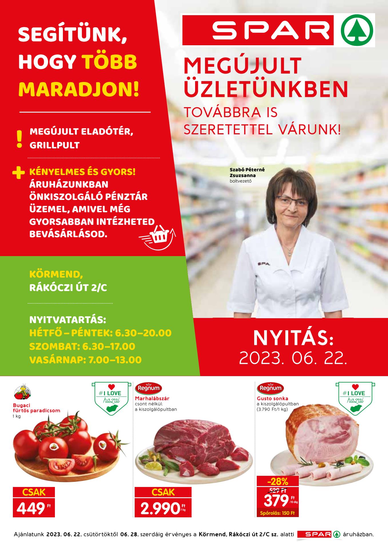 spar-market-kormend akciós újság 1 oldal