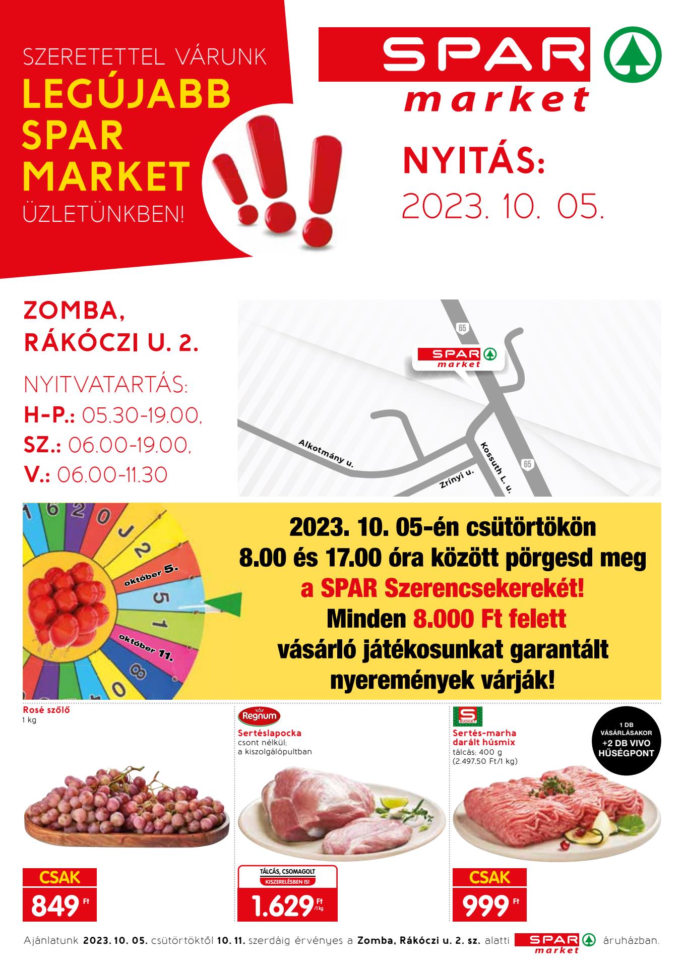 spar-market-zomba akciós újság 1 oldal