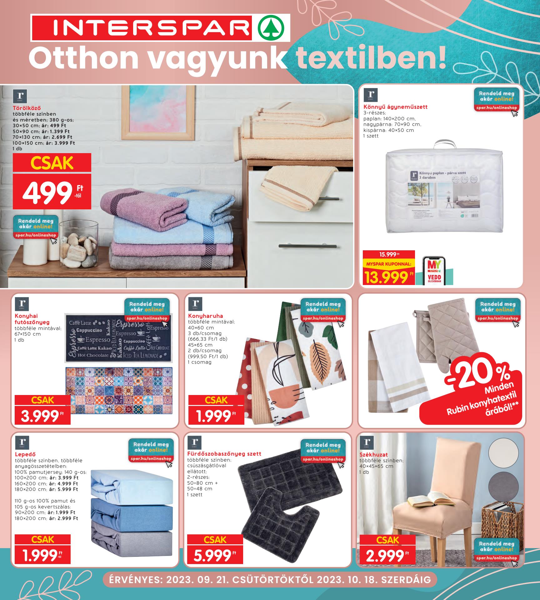 spar-textil akciós újság 1 oldal