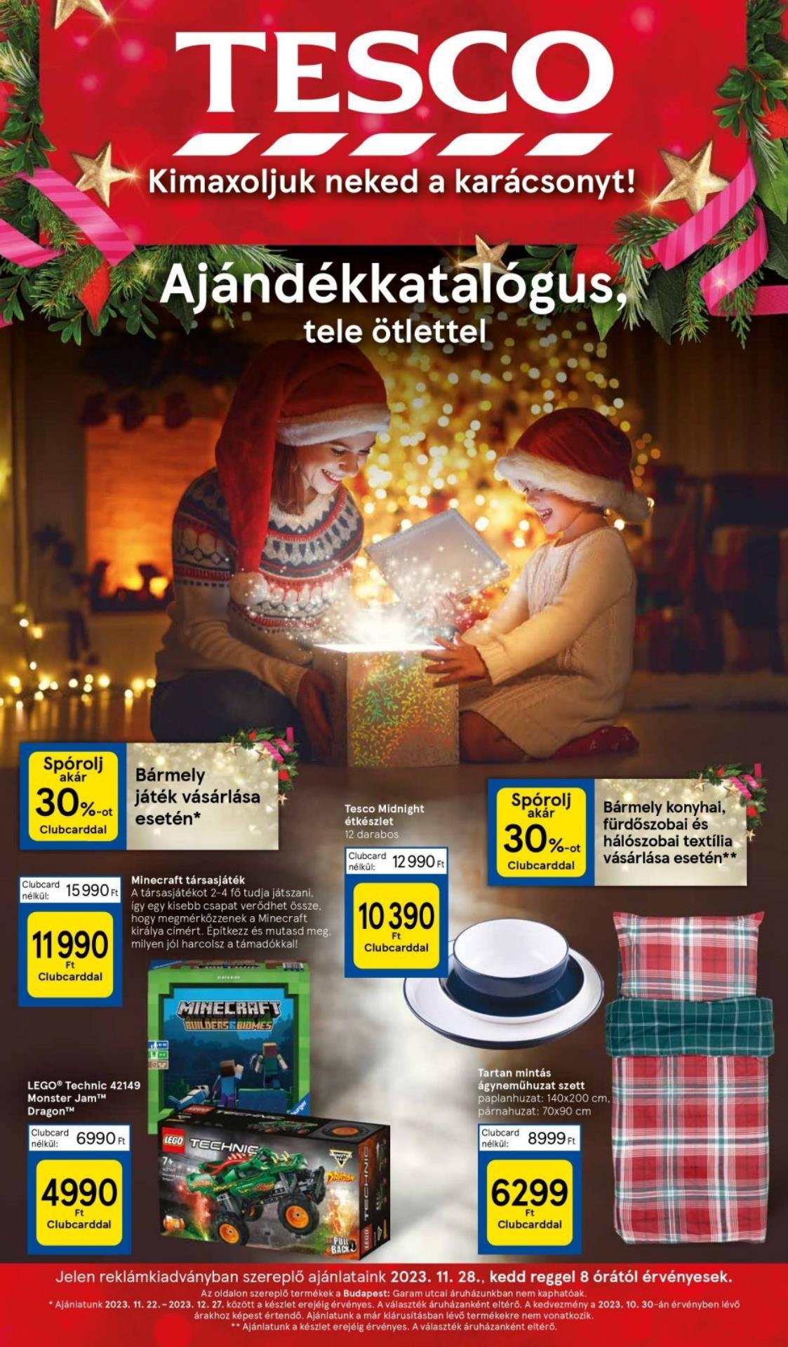 tesco-ajandekkatalogus akciós újság 1 oldal