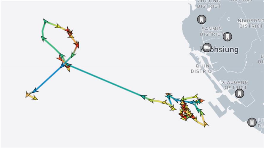 ▲海鯤號潛艦測試水域曝光。讀者提供