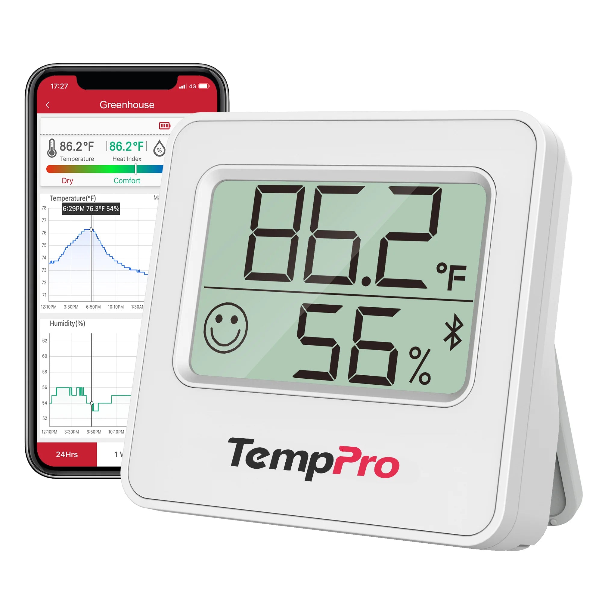 ThermoPro vnitřní digitální Bluetooth vlhkoměr a teploměr TP-357