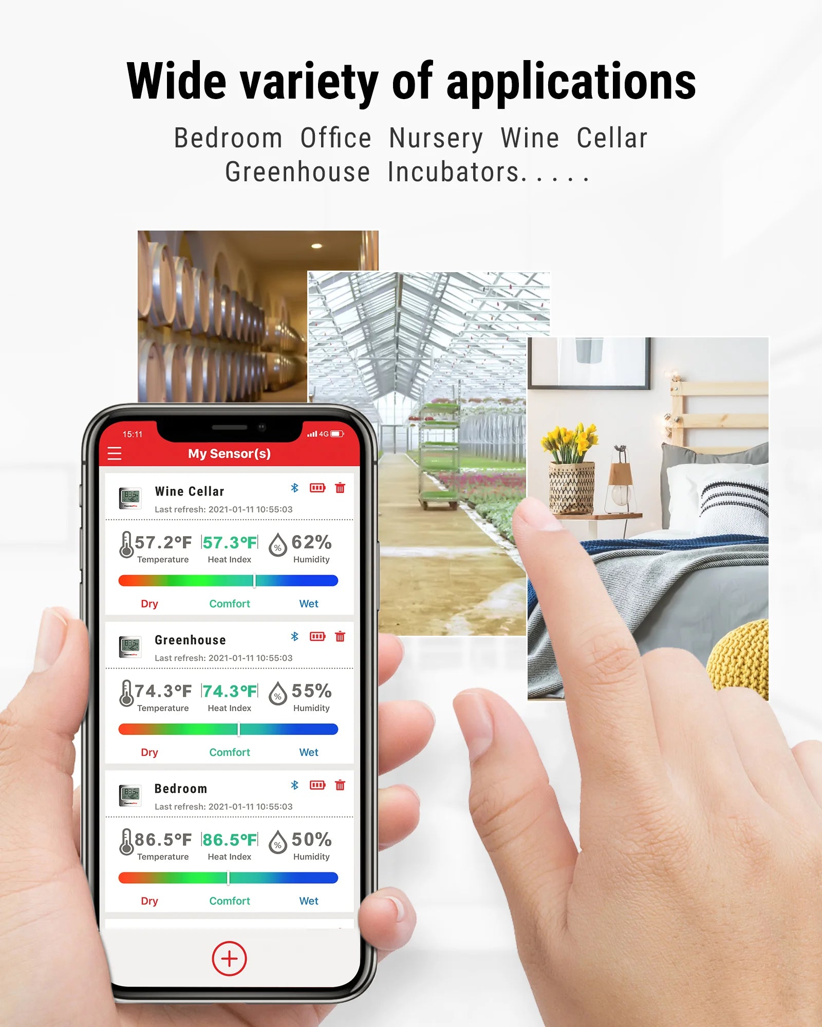 ThermoPro vnitřní digitální Bluetooth vlhkoměr a teploměr TP-357