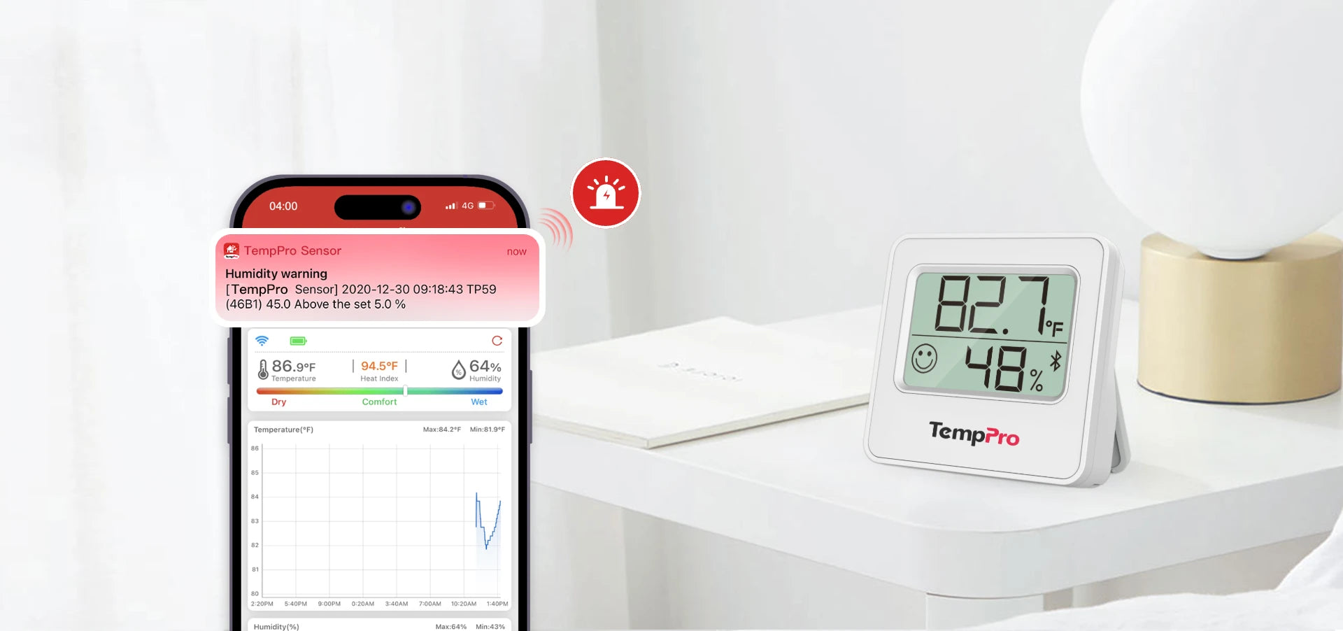 ThermoPro vnitřní digitální Bluetooth vlhkoměr a teploměr TP-357