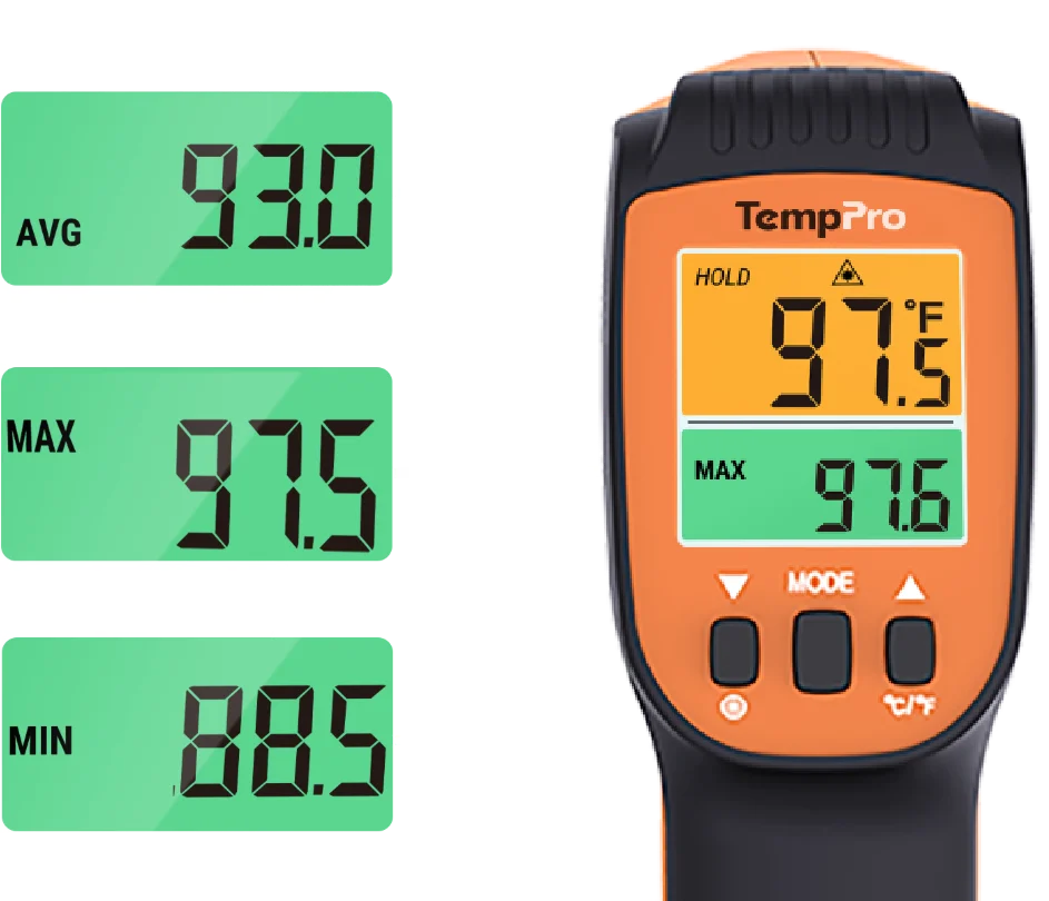 ThermoPro TP-450, bezdotykový teploměr, rozsah měření -50 až 550°C