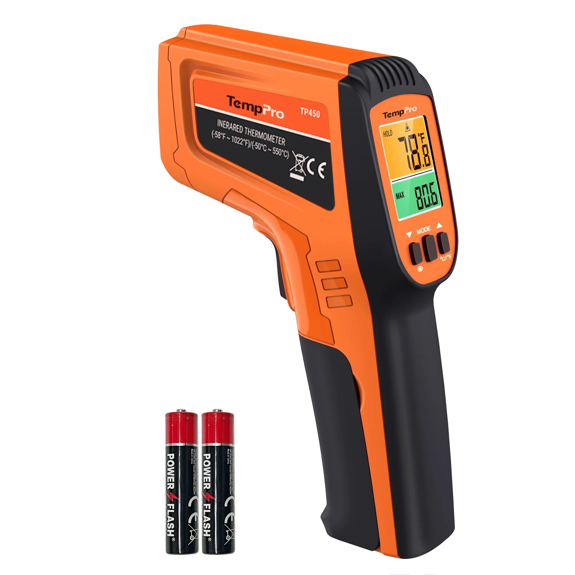 ThermoPro TP-450, bezdotykový teploměr, rozsah měření -50 až 550°C