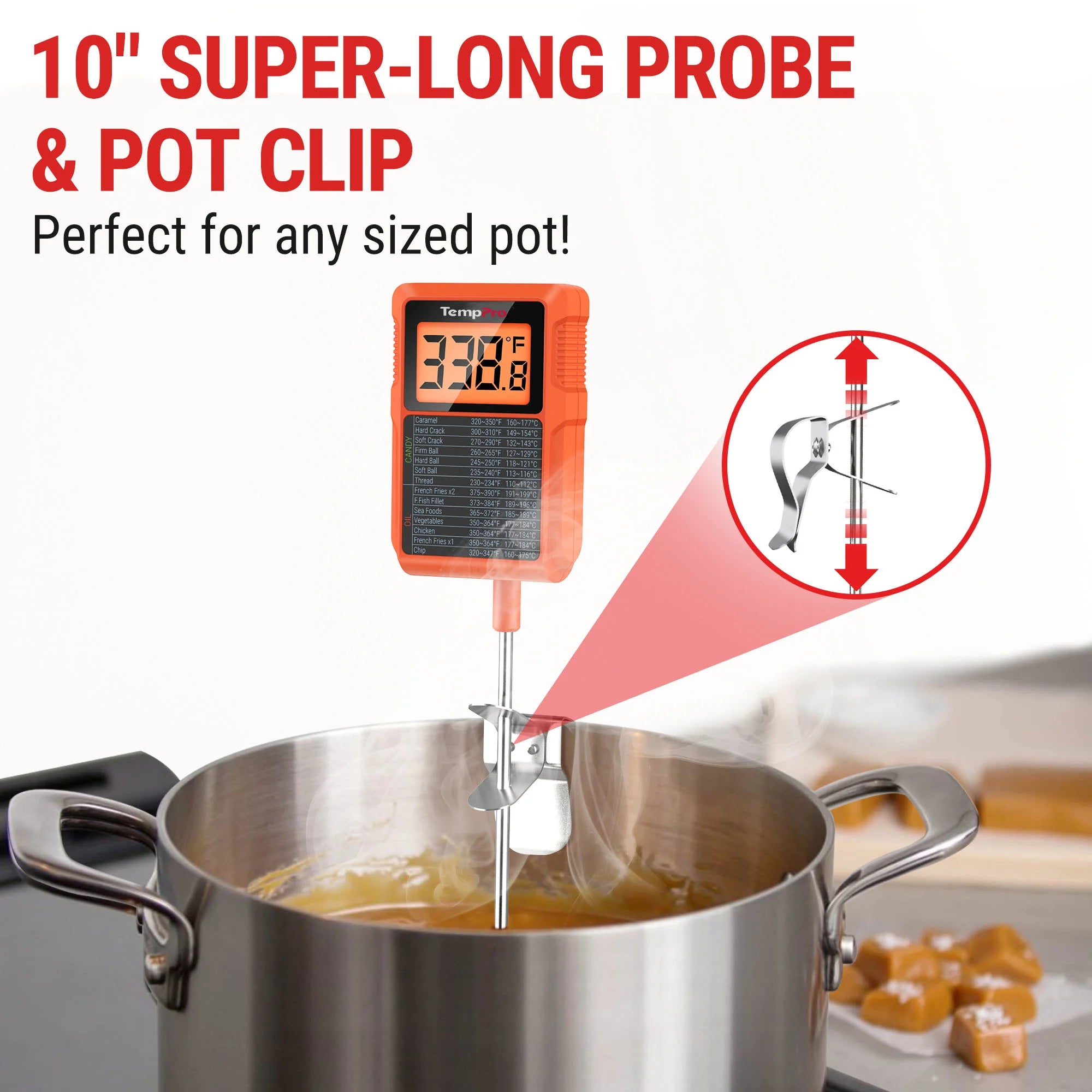 ThermoPro TP-510 digitální teploměr pro měření tekutin a vaření cukru