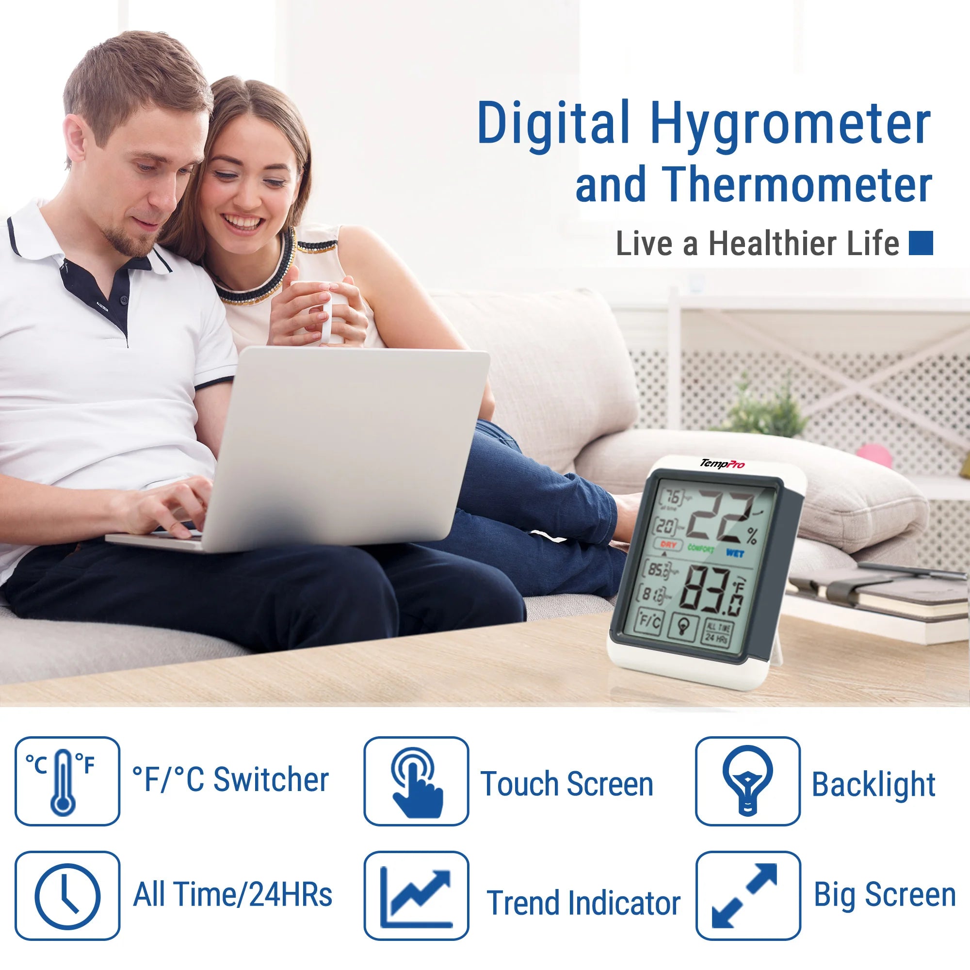 ThermoPro digitální teploměr s měřením vlhkosti TP-55