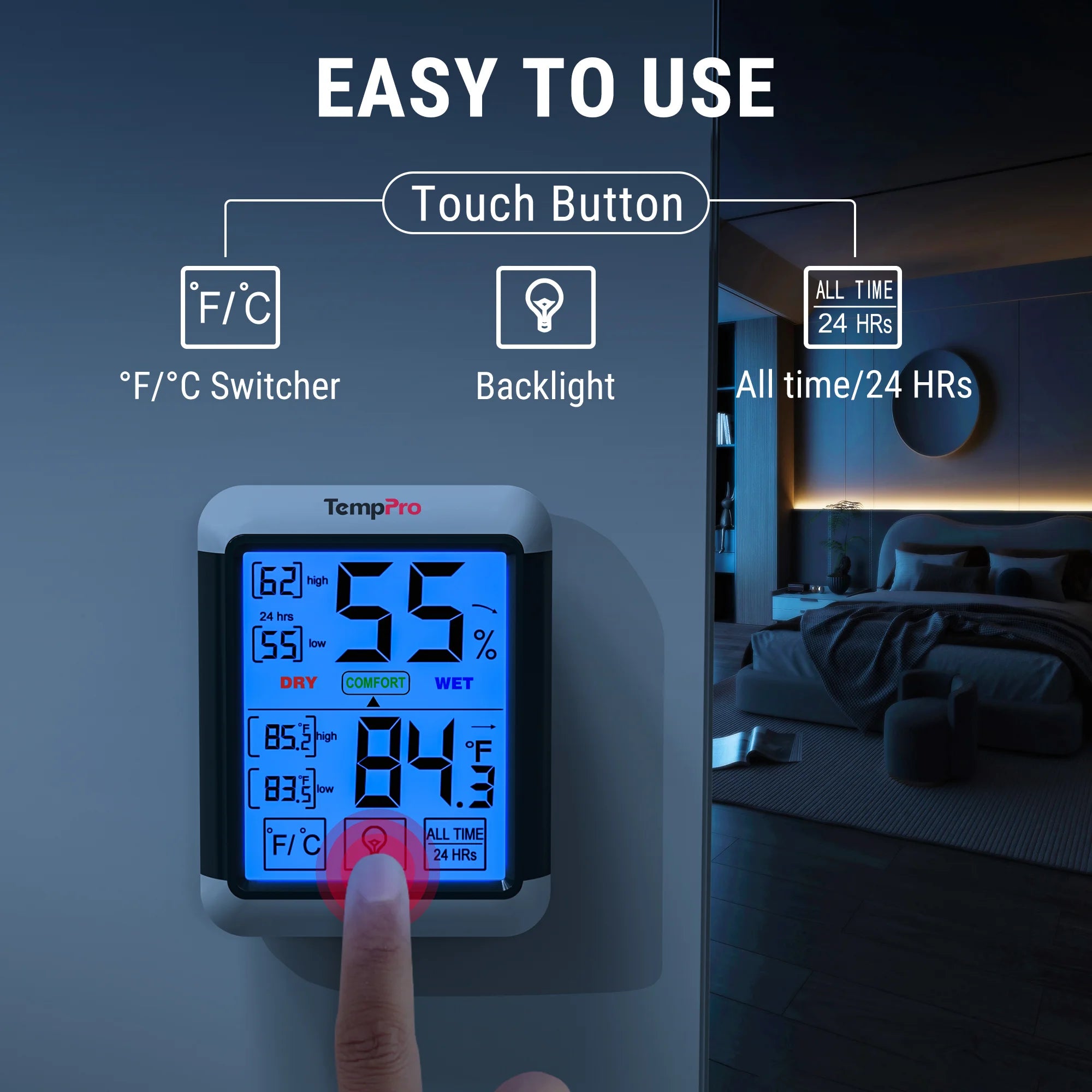 ThermoPro digitální teploměr s měřením vlhkosti TP-55