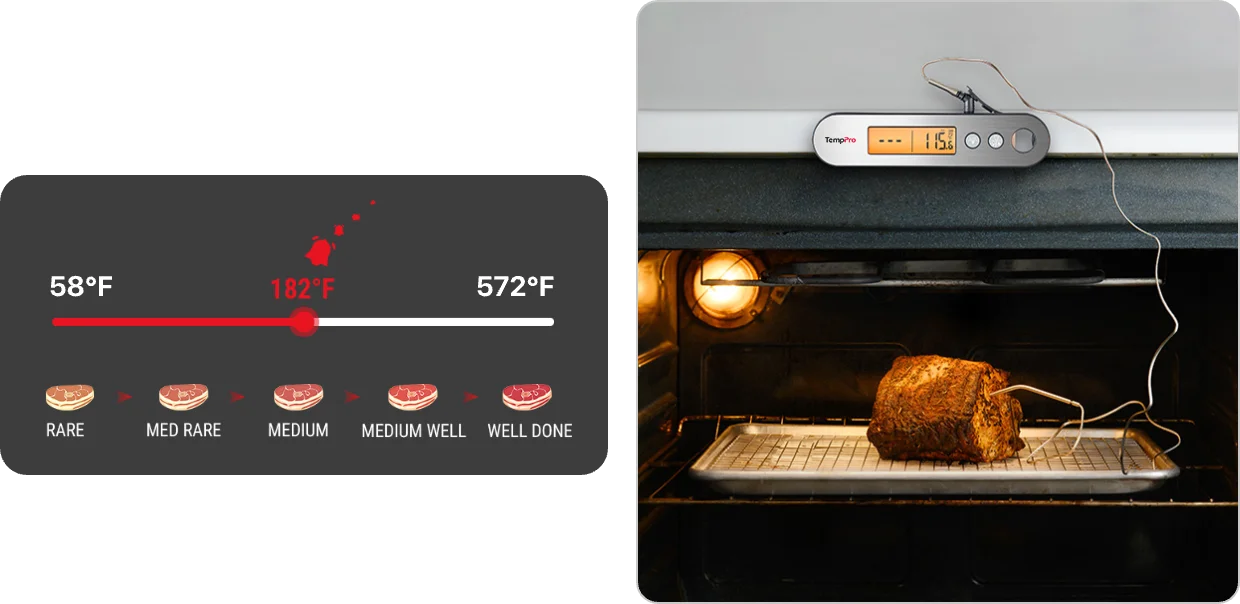 ThermoPro TP-610 digitální kuchyňský teploměr, stříbrný