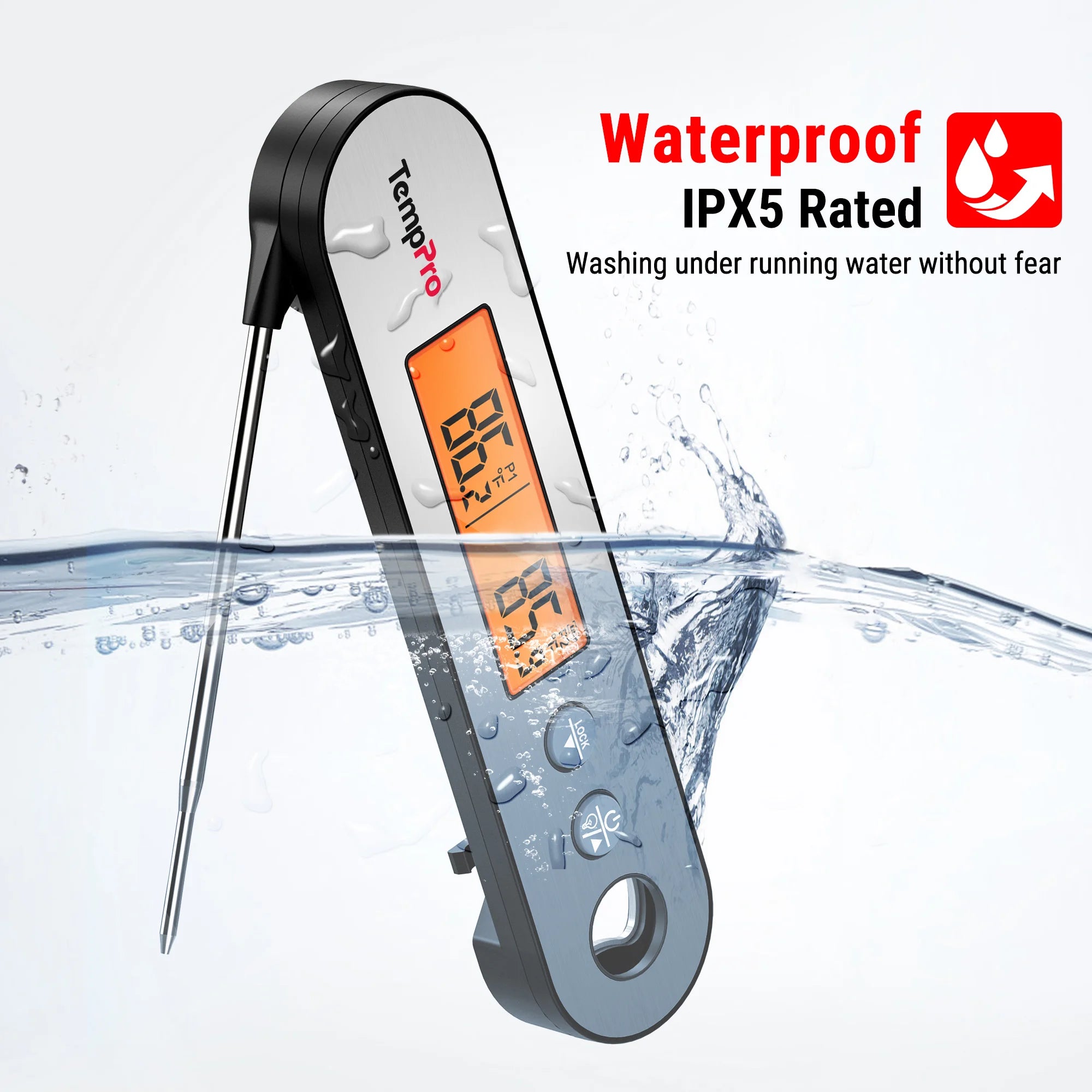 ThermoPro TP-610 digitální kuchyňský teploměr, stříbrný