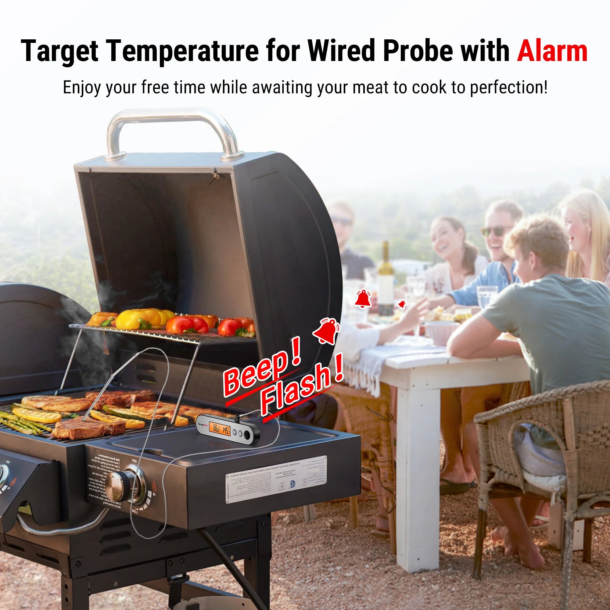 ThermoPro TP-610 digitální kuchyňský teploměr, stříbrný