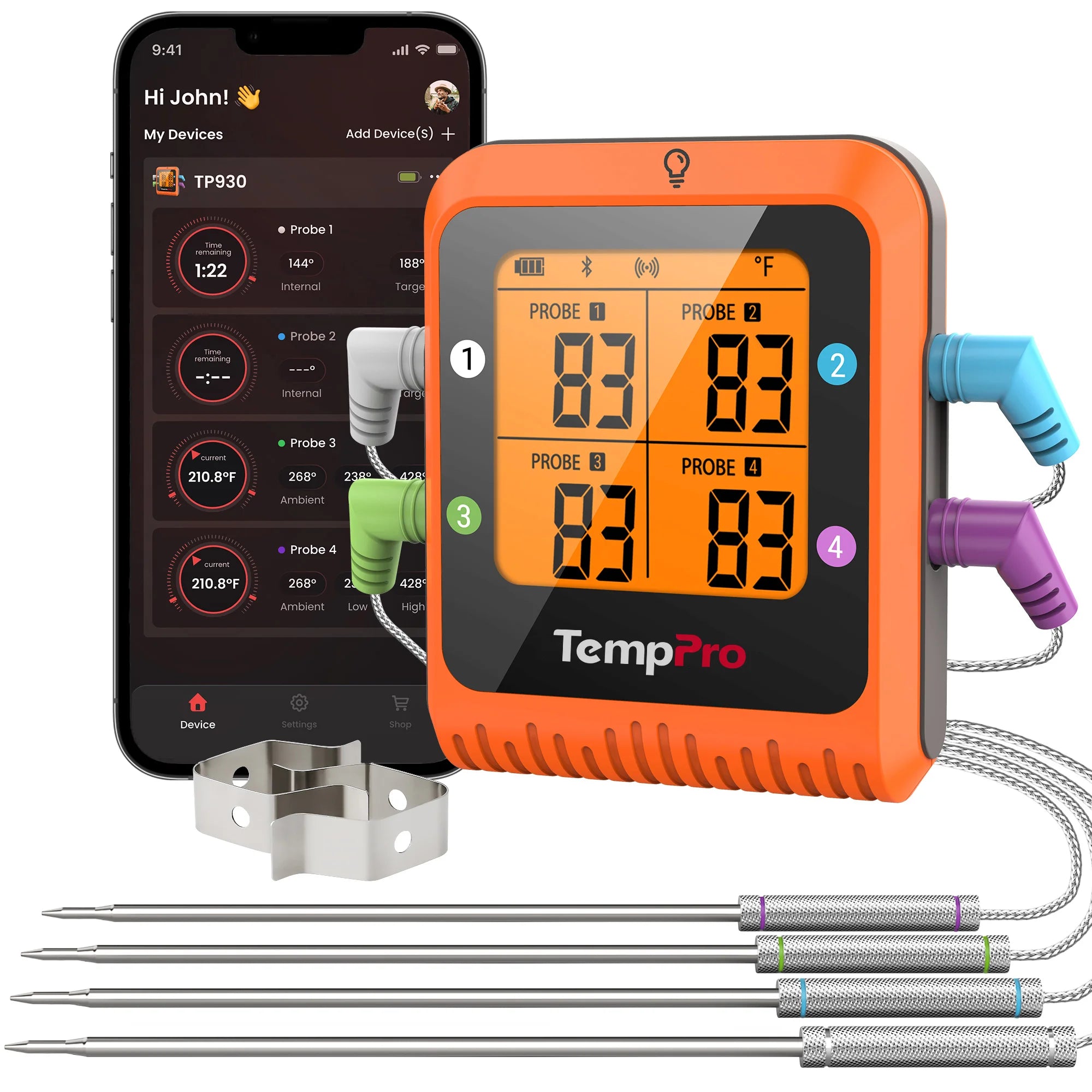 ThermoPro TP-930 digitální kuchyňský teploměr, čtyři sondy