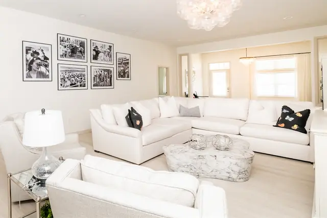 Highland Elegance: Highland Vacation Rentals: Living room with white sectional