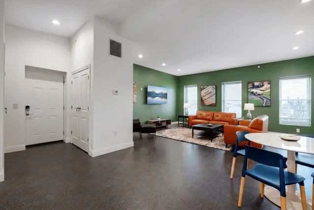 The Julep House: Entry and living room
