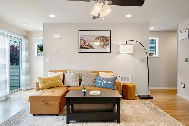 Anandalok: Living room with sectional sofa
