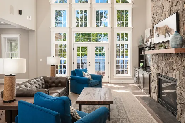 Sunset Shores: Main level family room and lake view