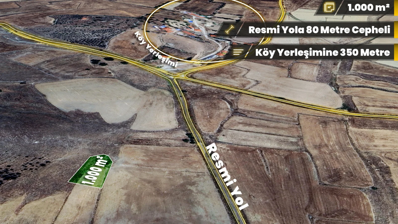 Afyonkarahisar Emirdağ Bademli/Yıldız'da 1.000 m² Müstaki Tapulu, Fiyat/Performans Arazi ilan detaylarına gözat!